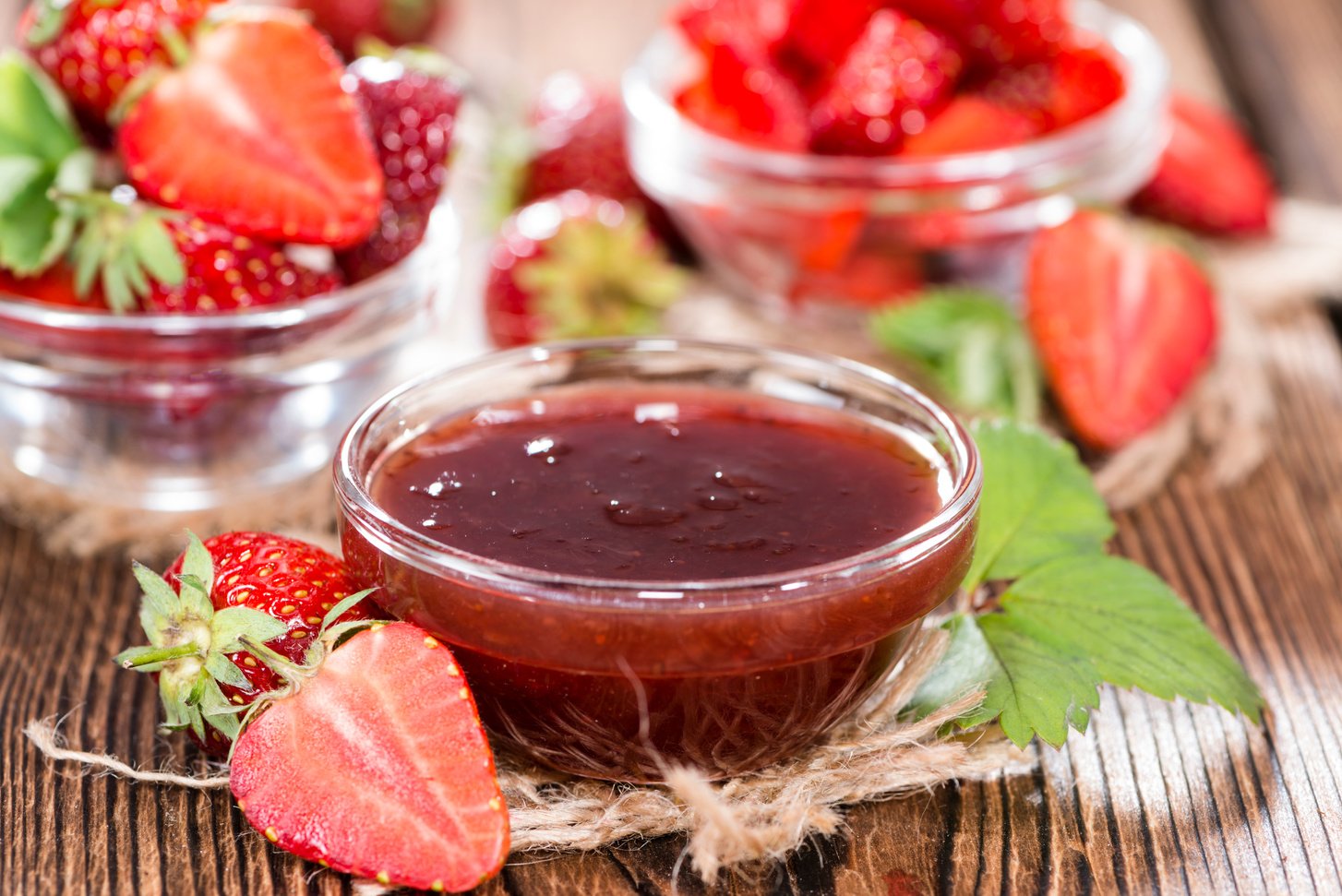 Bowl with Strawberry Sauce